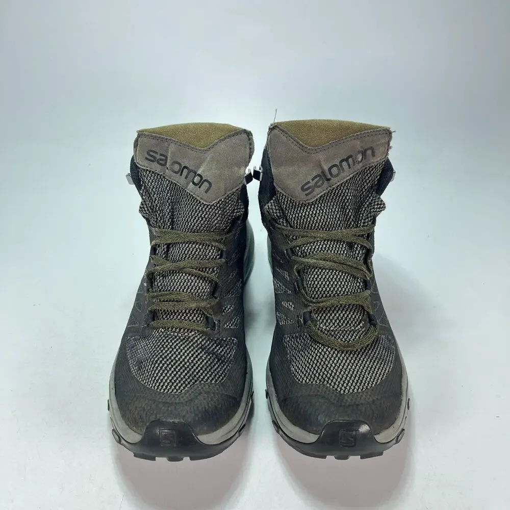 Salomon Outline Mid GTX Olive Green Waterproof Hiking Boots 404763 Mens Sz 10.5